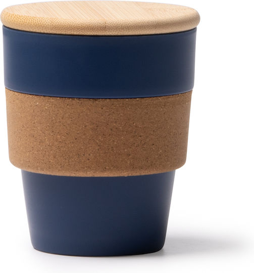 Lovren Mug Bamboo with Lid Blue 350ml