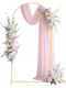 Vevor Arch Base 2 X 1 M Fixed Structure Easy Assembly 1 Piece Gold Metal Arch Base Wedding Party Birthday Graduation Celebration Ceremony Decoration