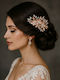 Bridal Hair Accessory Clip Pink Gold Crystal Details Esther