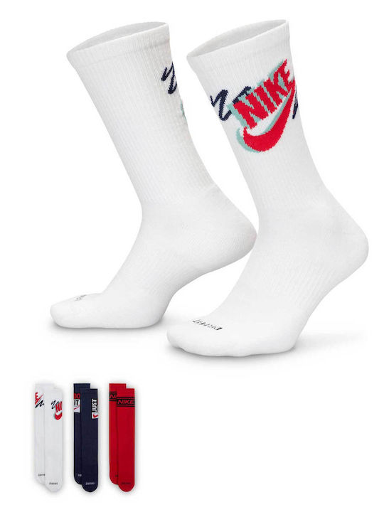 Nike U Nk Αθλητικές Κάλτσες Λευκές 3 Ζεύγη