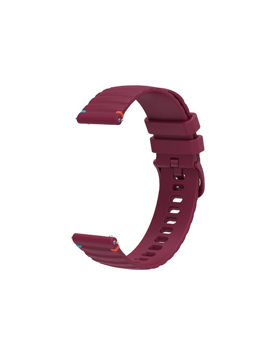 Λουράκι Σιλικόνης Wavy Dotted Stitched Garmin Vivoactive 5 Wine Red