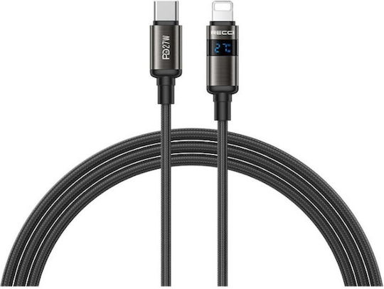 Recci LED USB-C to Lightning Cable 27W Black 1.5m (RS32CL)