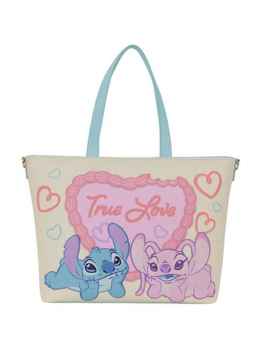 Loungefly Stitch & Angel True Love Παιδική Τσάντα Ώμου Ροζ