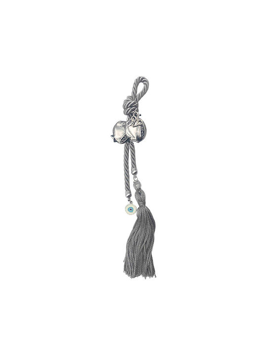 Marhome Hängend Glücksbringer Granatapfel Gray aus Metall 25cm 1Stück