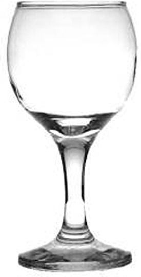 Set of Glasses for White and Red Wine made of Glass in Red Color Stemmed 210ml 6pcs