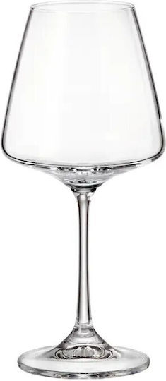 Bohemia Set of Glasses for White and Red Wine made of Crystal in Red Color 450ml 6pcs