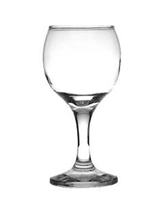 Homestyle Set of Glasses for White and Red Wine made of Glass in Red Color Stemmed 210ml 6pcs