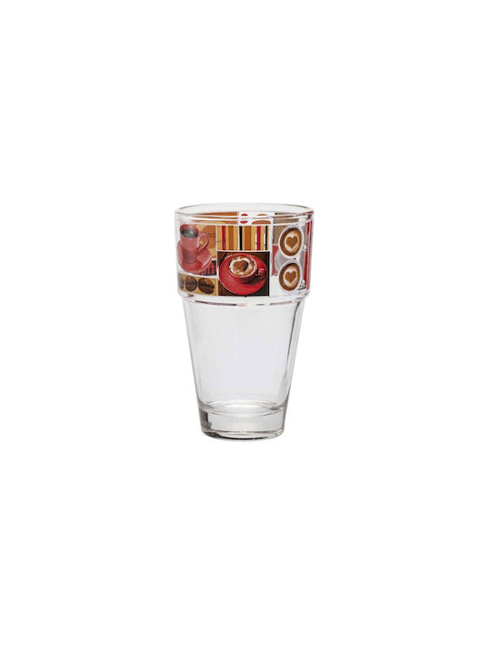 Cerve Set of Glasses Coffee/Freddo / Water made of Glass in Brown Color 350ml 6pcs