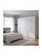 Six Door Wardrobe with Loft White 240x42x240cm