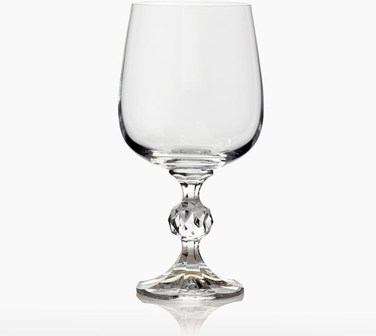 Crystalite Bohemia Crystal Glass Set in White Colour Goblet 230ml 6 Pieces