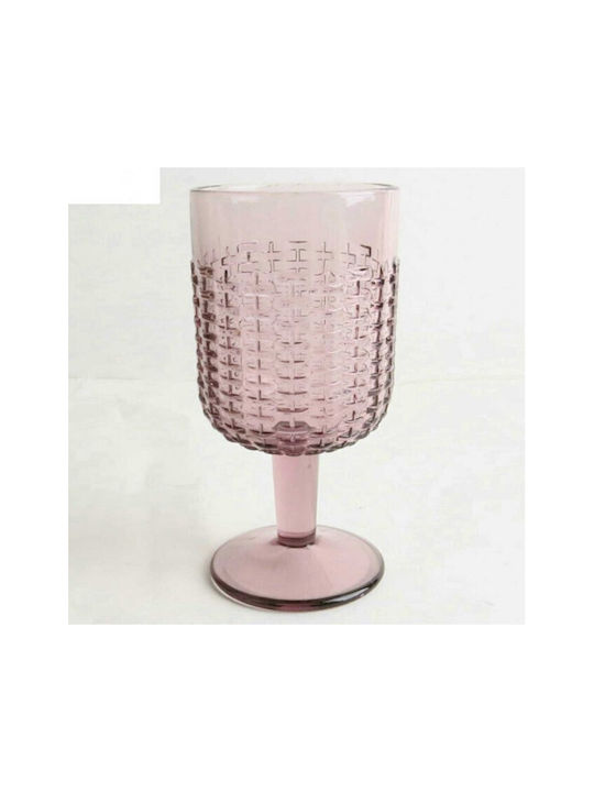 Marva Set of Glasses for White Wine made of Glass in Purple Color Stemmed 225ml 6pcs