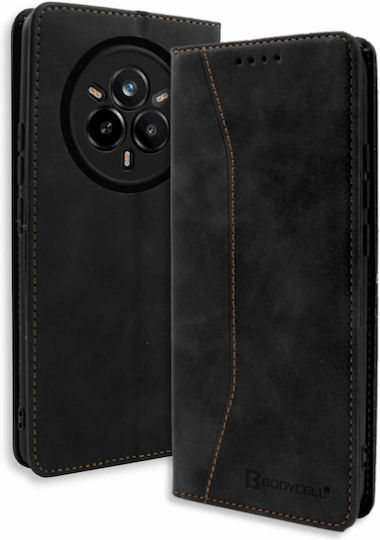 Bodycell Buchen Sie Synthetisches Leder / Leder Schwarz (Realme 14 Pro+)