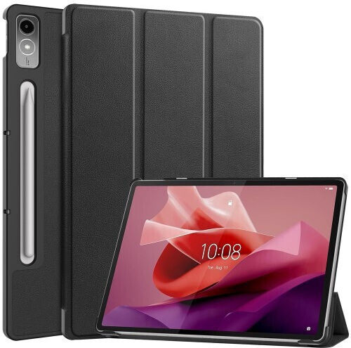 Texture 3-fold Holder Flip Cover Δερμάτινη Μαύρη (Lenovo Tab P12)