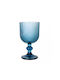 Cryspo Trio Noris Set of Glasses for White Wine made of Glass in Blue Color Stemmed 250ml 6pcs