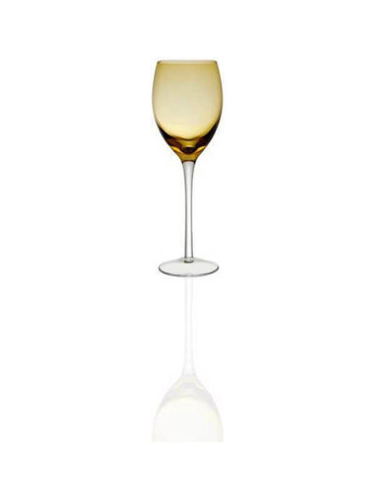 Cryspo Trio Irid Set of Glasses Water made of Glass in Honey Color 6pcs