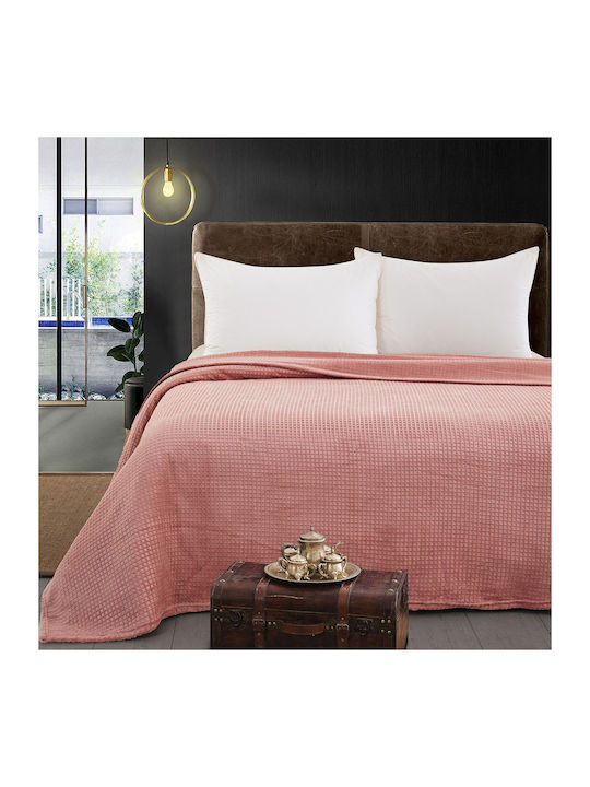Beauty Home Κουβέρτα Fleece Υπέρδιπλη 220x240εκ. Ροδακινί