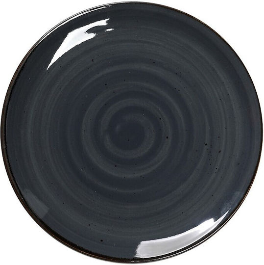 Espiel Terra Grey Black Porcelain Dessert Plate With Diameter 19cm 6 Pieces
