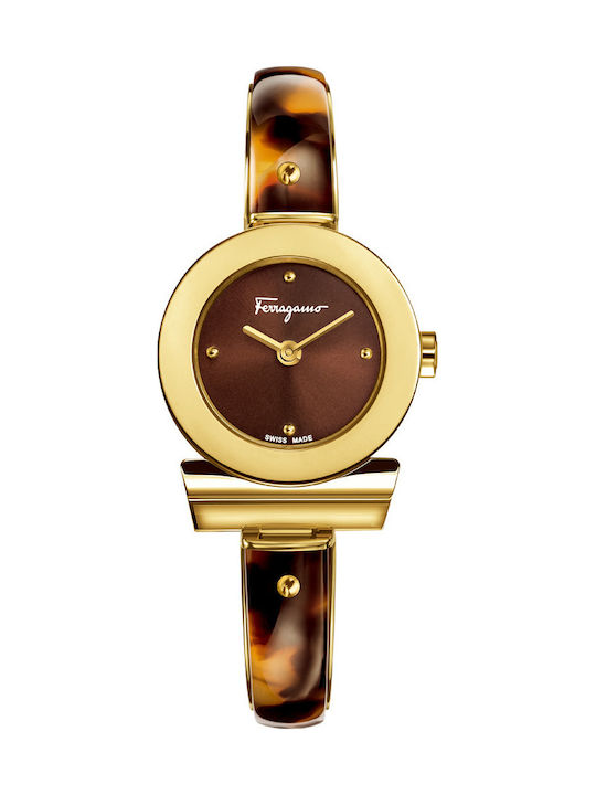 Salvatore Ferragamo Ceas de Damă cu Maro Brățară Metalică