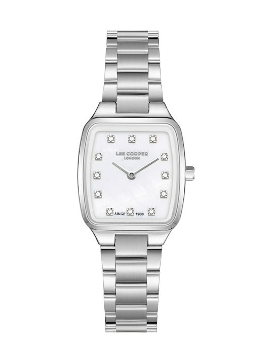 Lee Cooper Γυναικείο Ρολόι 32.5mm Μπαταρίας με Ασημί Μεταλλικό Μπρασελέ