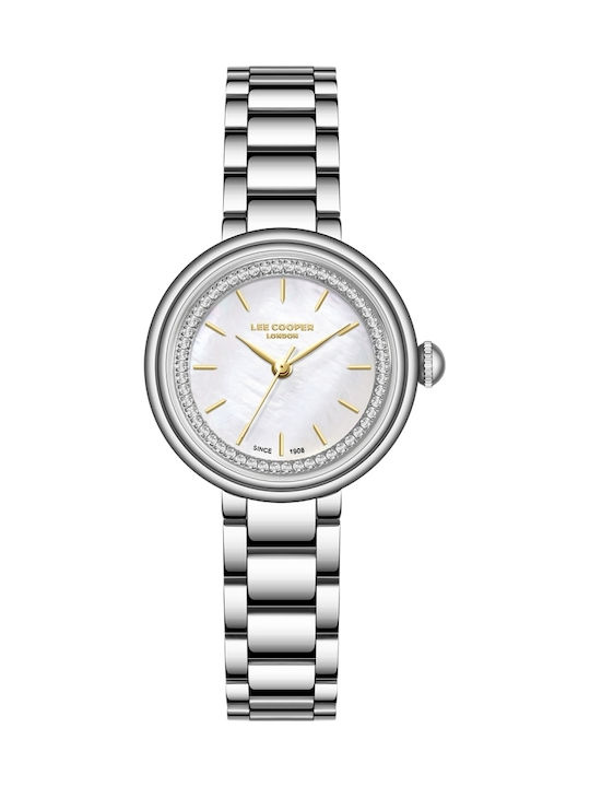 Lee Cooper Γυναικείο Ρολόι 29mm Μπαταρίας με Ασημί Μεταλλικό Μπρασελέ