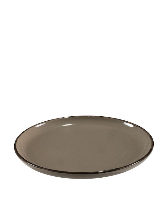 Espiel Tuscany Serving Plate Shallow Ceramic Brown with Diameter 32cm 6 Pieces