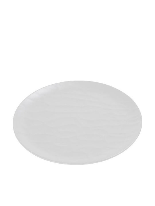 Espiel Wavy Plate Shallow made of Melamine White with Diameter 21cm 6pcs