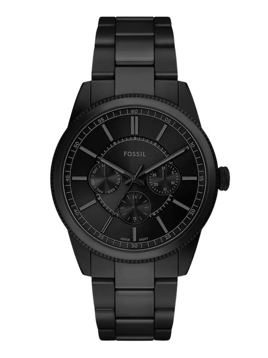 Fossil Herrenuhr Batterie mit Schwarz Metallarmband
