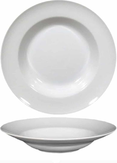 Saturnia Napoli Plate Soup made of Porcelain White with Diameter 30.5cm 6pcs