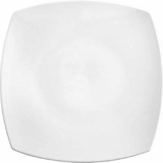 Saturnia Tokio Plate Shallow Square made of Porcelain White 24cm 6pcs