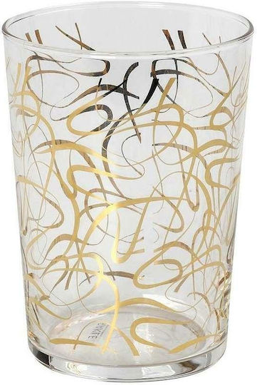 Espiel Lucia Set of Glasses Water made of Glass in Gold Color 510ml 6pcs
