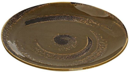 Espiel Typhoon Serving Plate Shallow Porcelain Brown with Diameter 24.5cm 6 Pieces