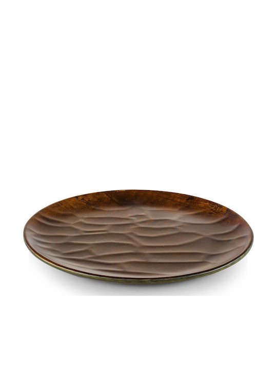 Espiel Hybrid Servierplatte Untiefe aus Melamin CHESTNUT mit Durchmesser 28cm 6 Stück