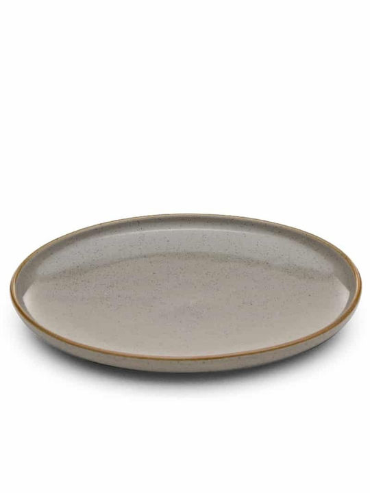 Yuk Plate Shallow made of Porcelain Gray with Diameter 20cm 6pcs