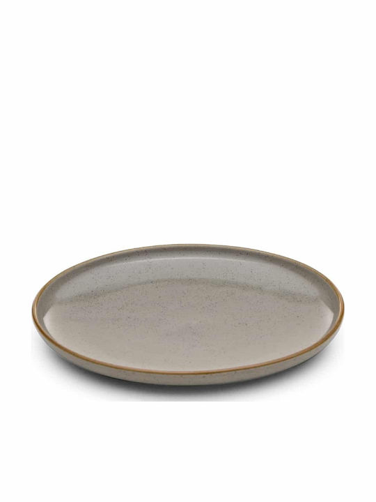 Yuk Plate Shallow made of Porcelain Gray 23cm 6pcs