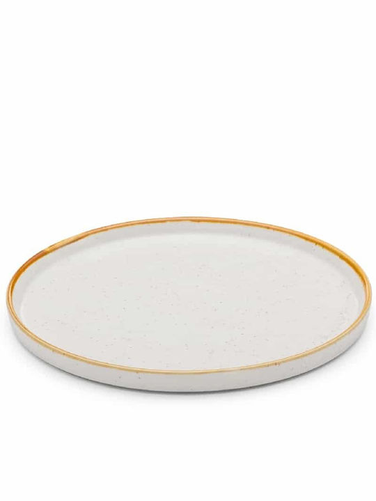 Yuk Plate Shallow made of Porcelain Beige 20.5cm 6pcs