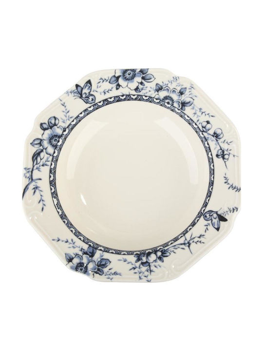 Oriana Ferelli Plate Soup made of Porcelain Blue with Diameter 23cm 6pcs