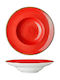 Lukanda 360 Plate Pasta made of Porcelain Red with Diameter 24cm 6pcs