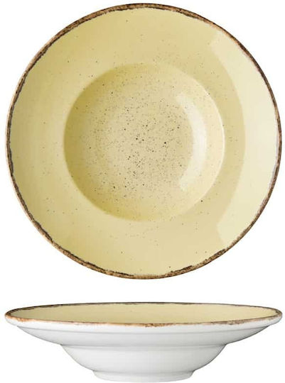 Lukanda 360 Plate Pasta made of Porcelain Beige with Diameter 24cm 6pcs
