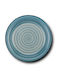 Nava Lines Faded Blue Plate Desert Ceramic Green with Diameter 19.5cm 6pcs