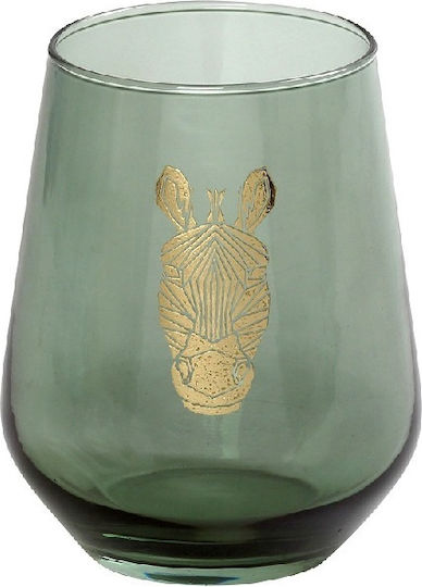 Espiel Jungle Zebra Set of Glasses Whiskey made of Glass in Green Color 425ml 6pcs