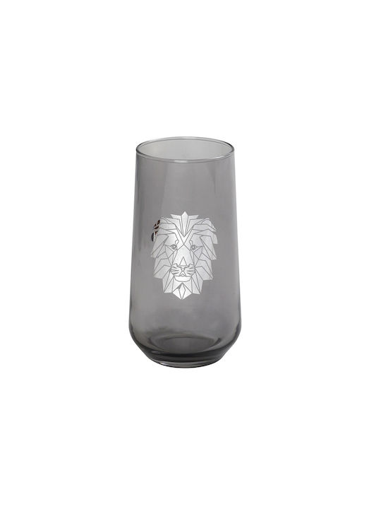 Espiel Jungle Lion Set Gläser Wasser aus Metall in Silber Farbe 470ml 6Stück