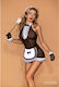 Дамски Секси Черно-Бял Дантелен Костюм French Maid