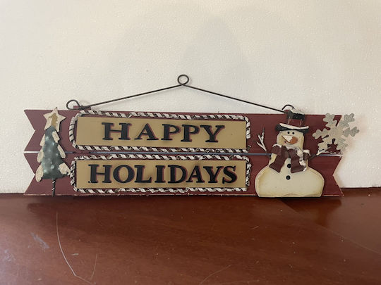 Weihnachtsfigur Holz Türschild
