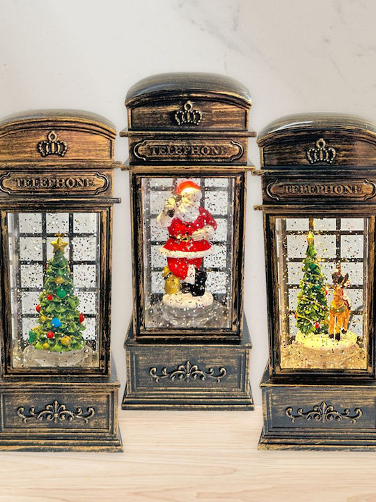 Christmas Decorative Lighted Telephone Booth 3pcs