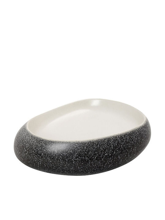 Espiel Pebble Πιάτο Βαθύ Οβάλ Κεραμικό Γκρι-Λευκό 23x18cm 2τμχ