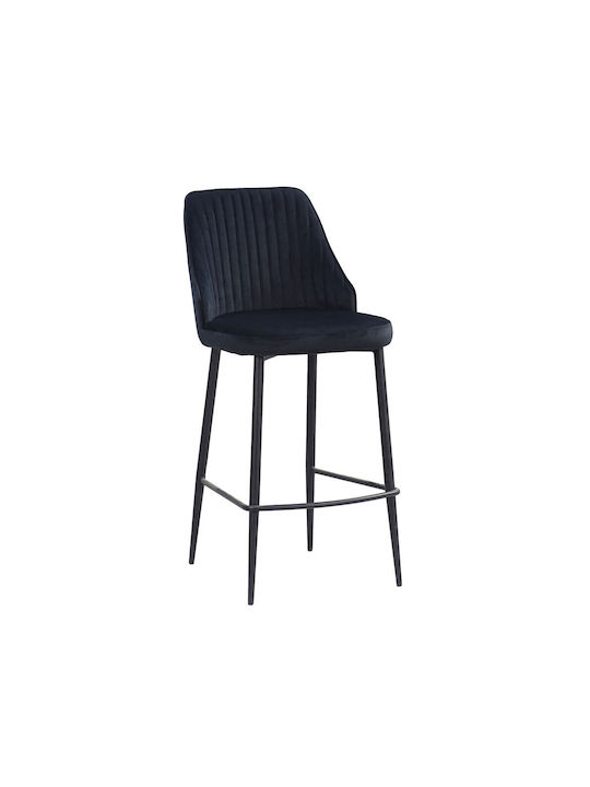 Scaune Bar Tapițat cu Piele Ecologică King Negru 2buc 44x53x95buc