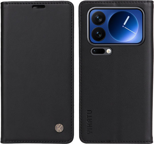 Yikatu Book Synthetic Leather / Silicone Black (Xiaomi 17 Pro)