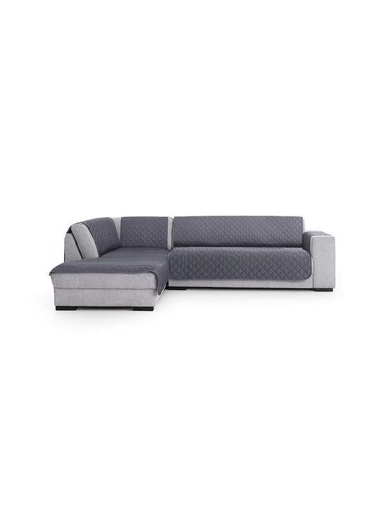 Sofazip Ελαστικό Κάλυμμα Γωνιακού Καναπέ Dark Gray