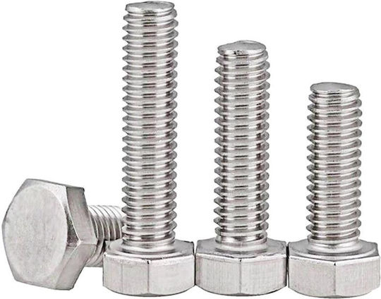 Helix Screw Hexagon Galvanized DIN 933 with Diameter M6 and Length 40mm 10pcs 8.8