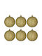 Inart Christmas Ball Ornament Gold 6pcs 2-70-951-0072